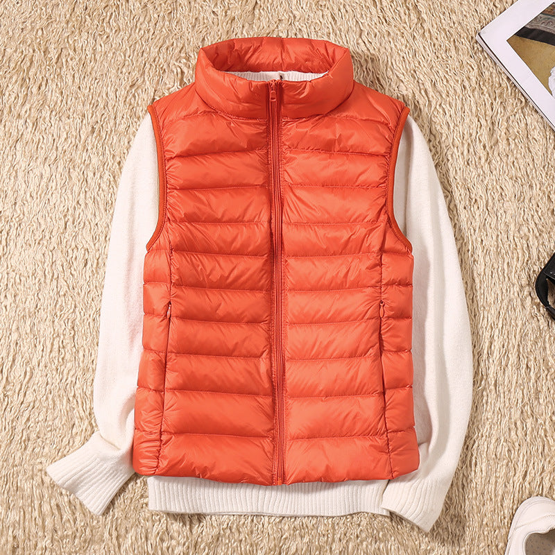 Orange puffer vest