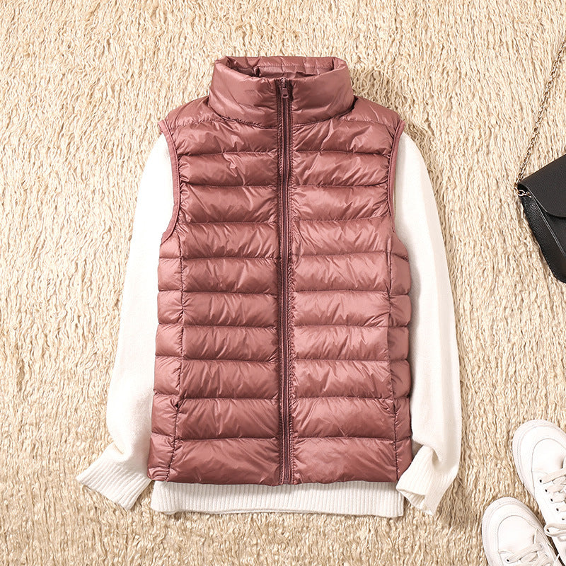 Champagne puffer vest