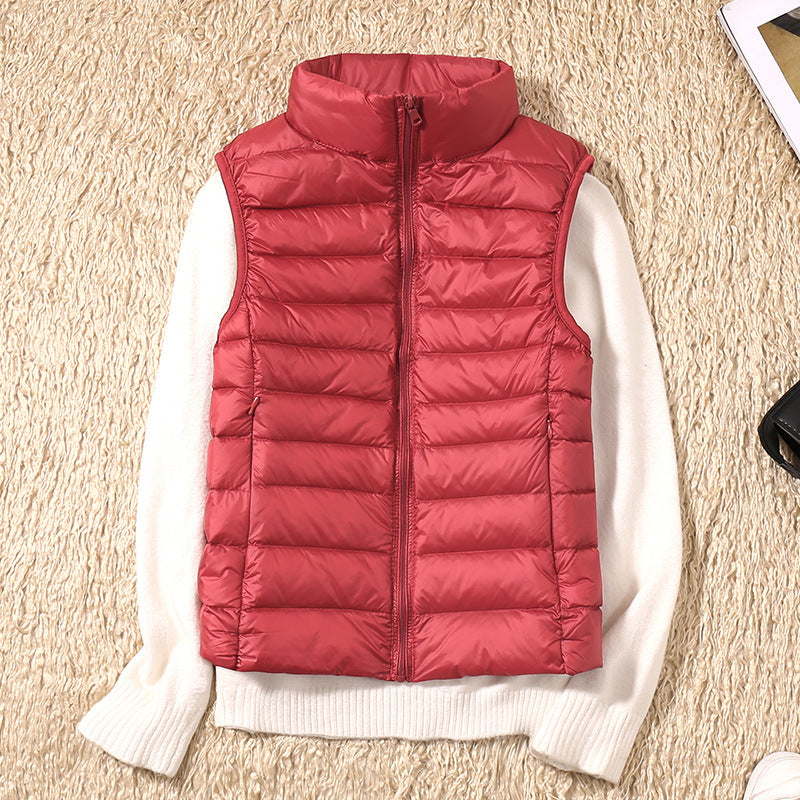 Red puffer vest