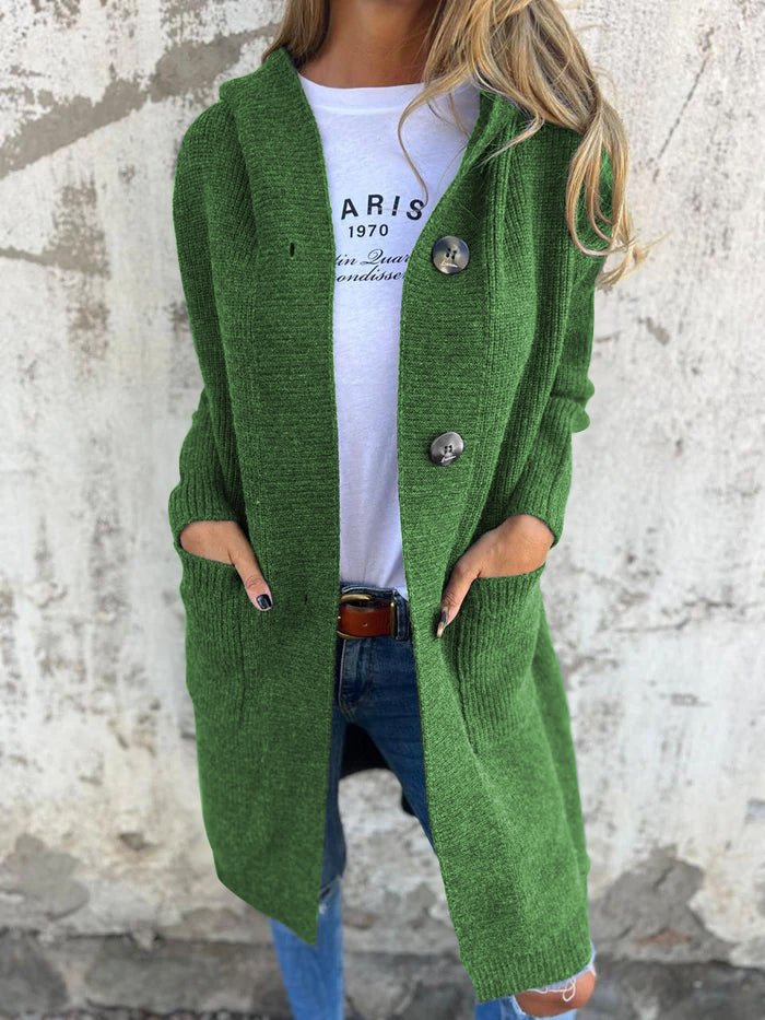 Out-Shine | Long Knit Cardigan With Hood