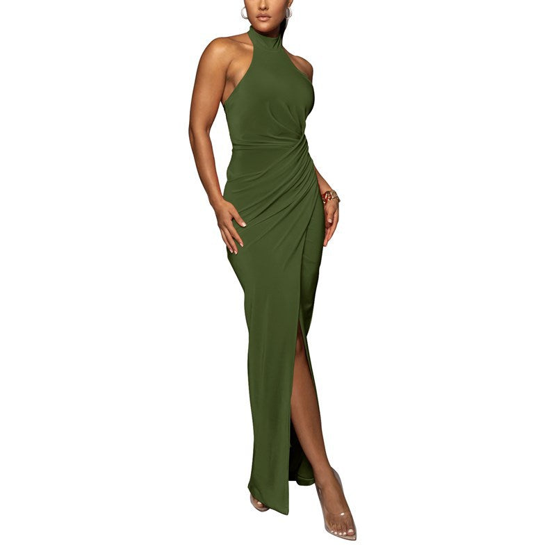 Out-Shine | Slit Formal Dress Long Dress Pleated Sleeveless