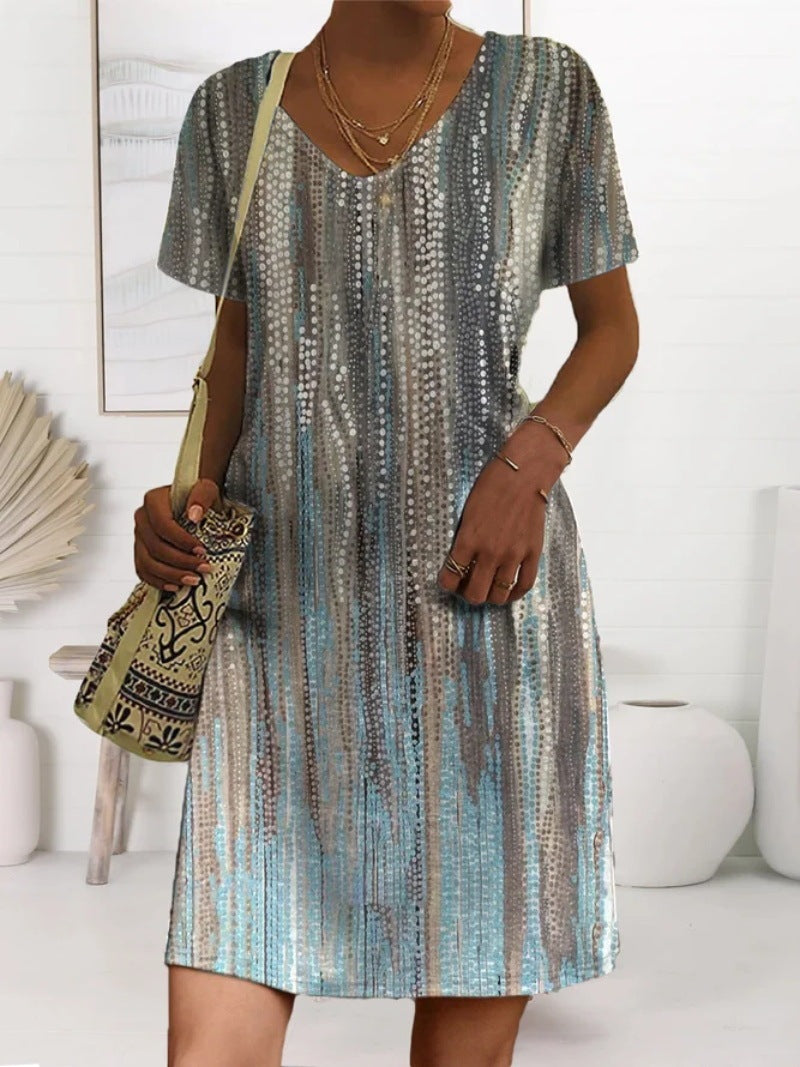 Deslumbra | Vestido estampado de moda con diseño colorido