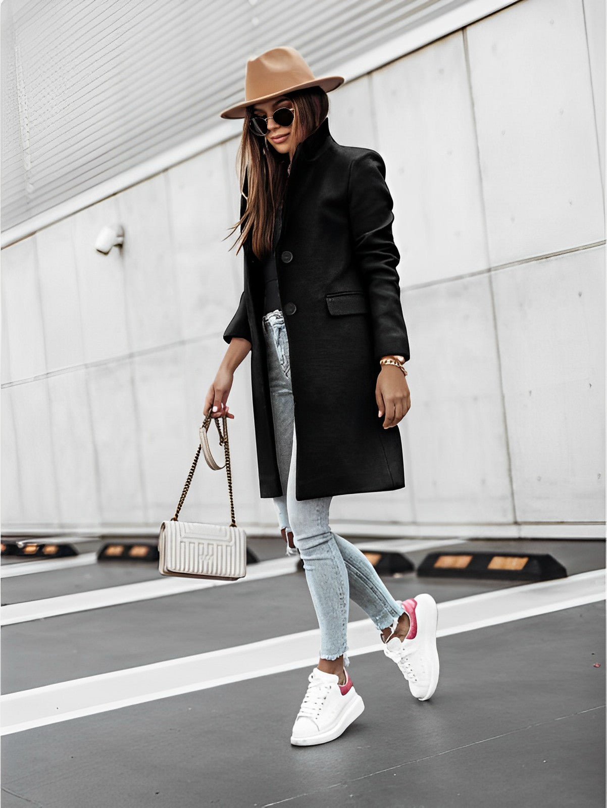Out-Shine | Classic Two-Button Coat with Long Sleeves