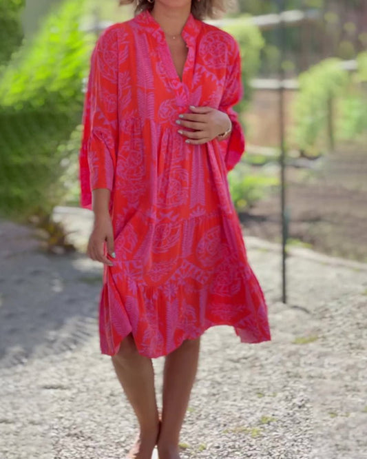 Out-Shine | Boho Loose 3/4 Sleeve Dress