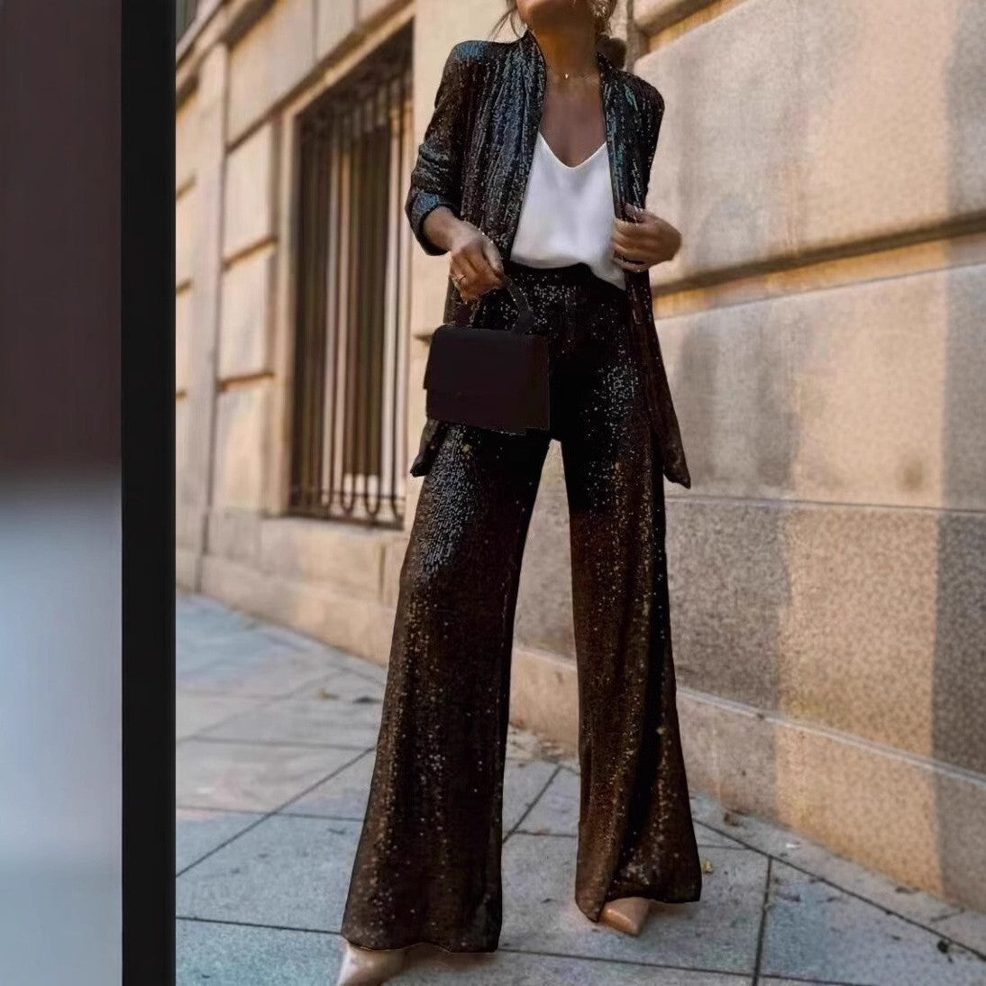 Out-Shine | Trendy Design - High-Waist Sequin Suit
