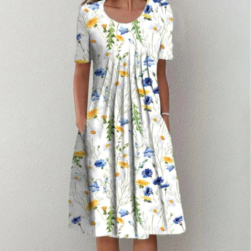 Out-Shine | Women's Mid Classic Floral Dress Comfy