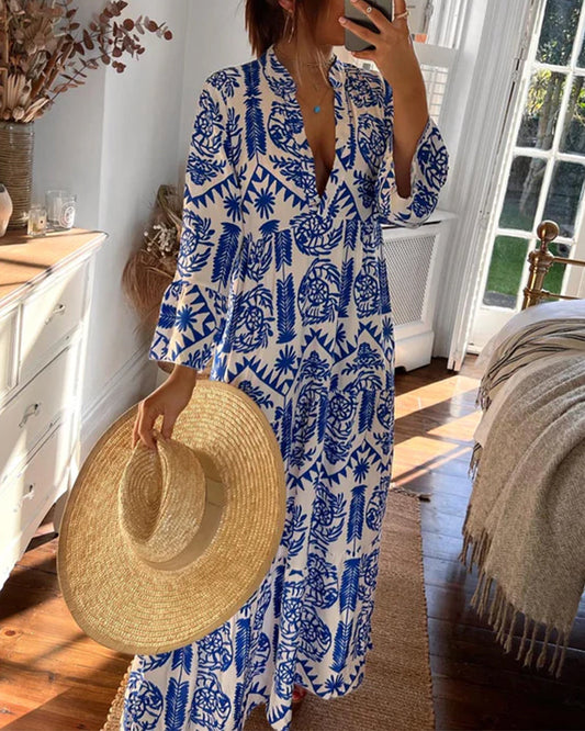 Out-Shine | Long Blue Women's Dress Elegance For Everyday Life & Occasions