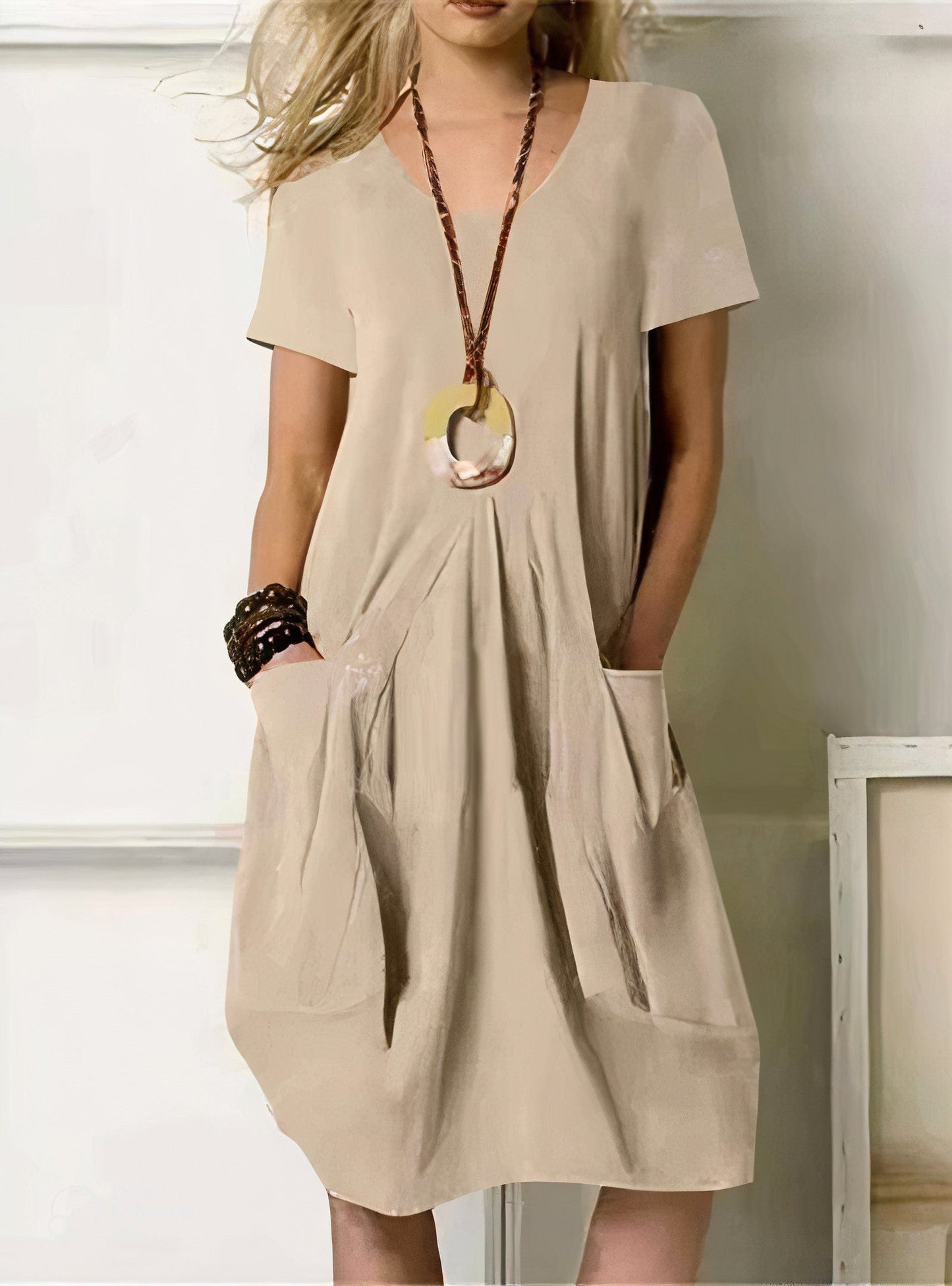 Out-Shine | Belly covering midi dress with pockets