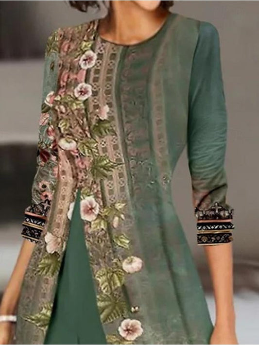 Out-Shine | Stylish Green Two-Piece Set for Women