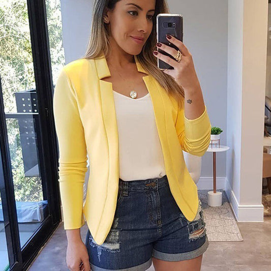 Out-Shine | Color Long Sleeve Cardigan Top for A Sleek and Stylish Look In A Petite Suit