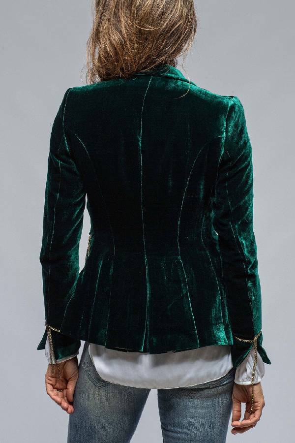 Out-Shine | Gold Velvet Long Sleeve Pocket Blazer