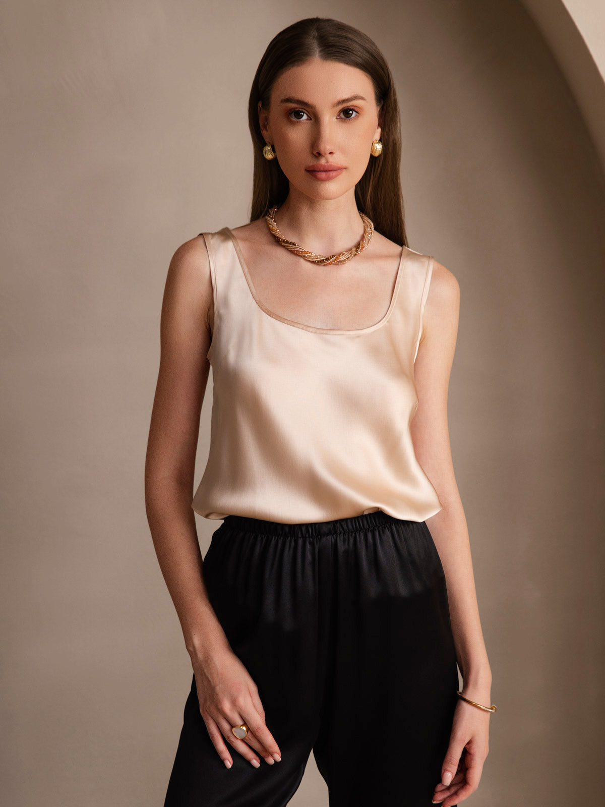 Out-Shine | Silk Scoop-Neck Tank Top