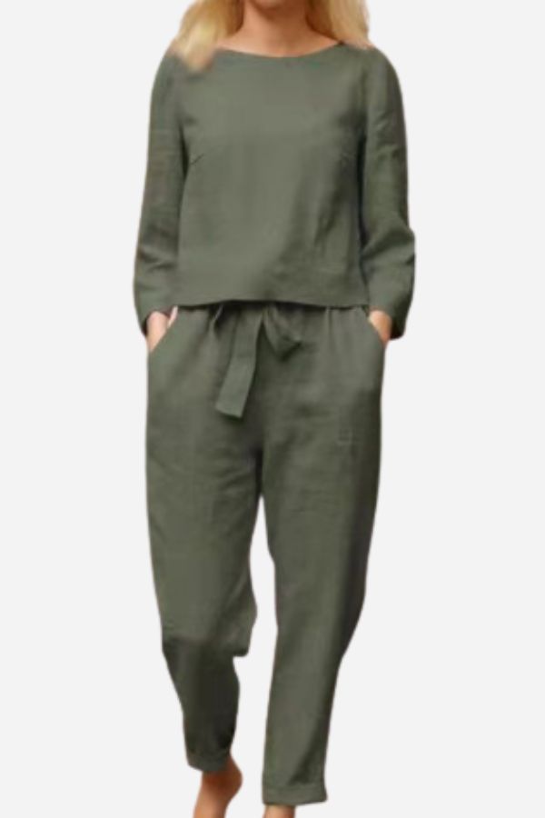 Out-Shine | Monochromatic Linen Two-Piece Set