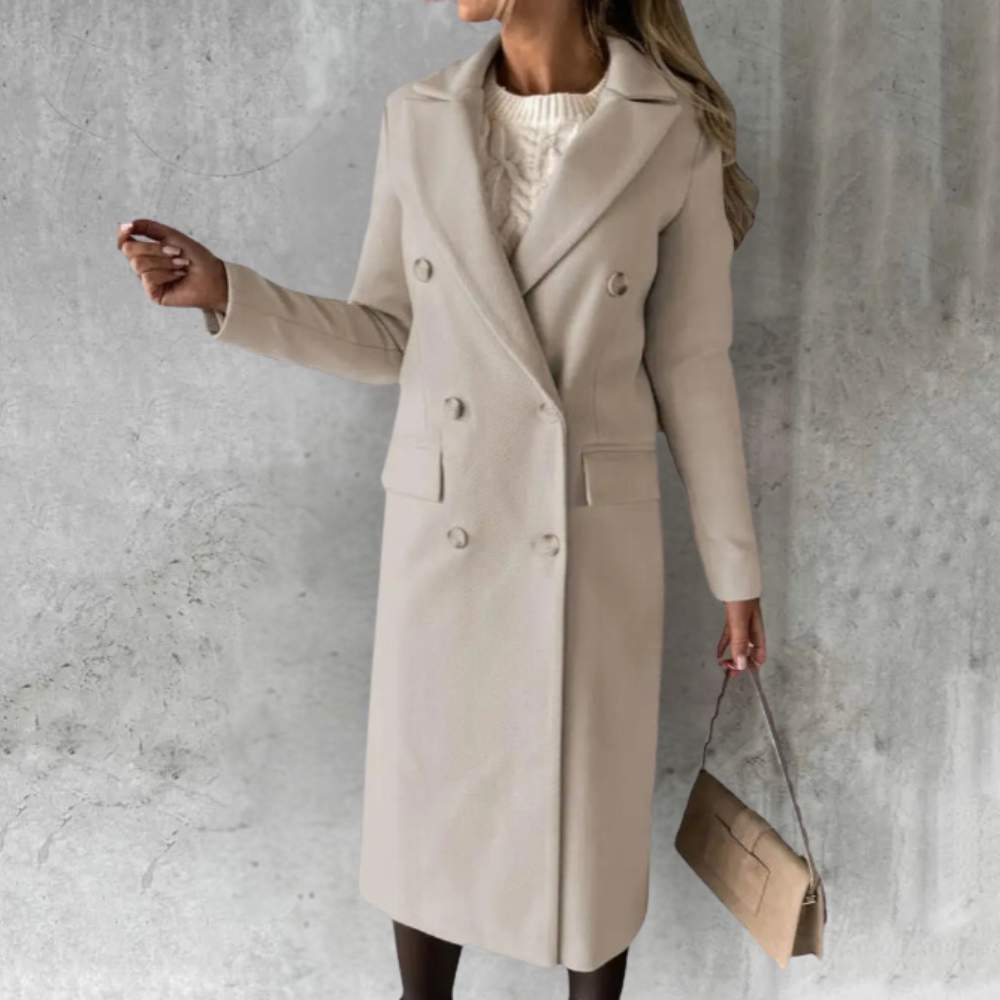 beige coat 