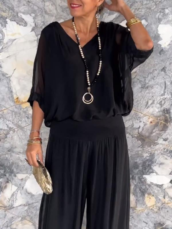 Out-Shine | Casual Chiffon Two-Piece Set for Women