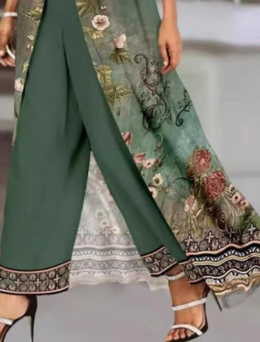 Out-Shine | Stylish Green Two-Piece Set for Women