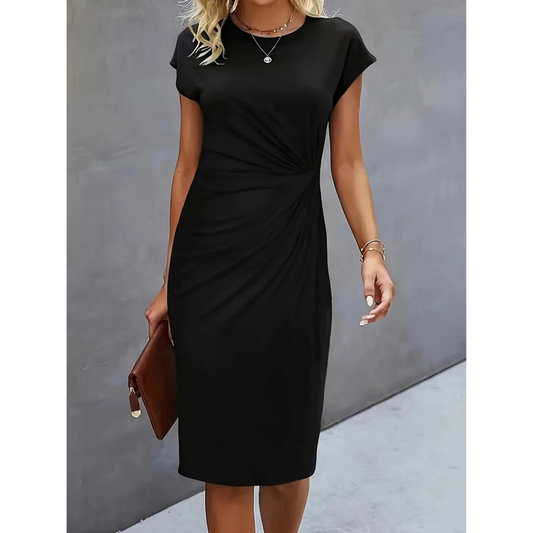 Out-Shine | Women's Waist Accent Style Dress Short Sleeves