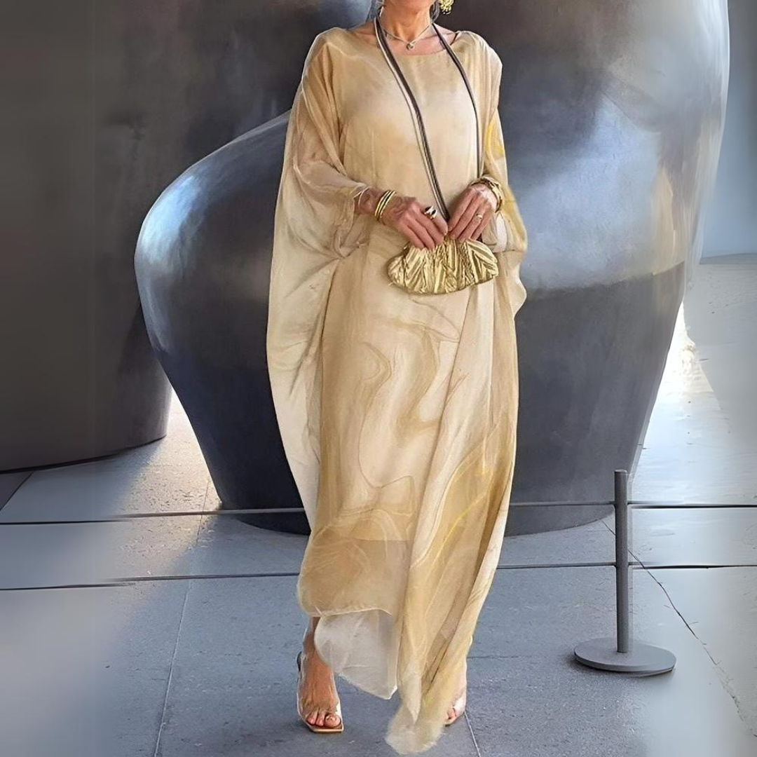 Deslumbra | Vestido de muselina de seda que cubre el abdomen