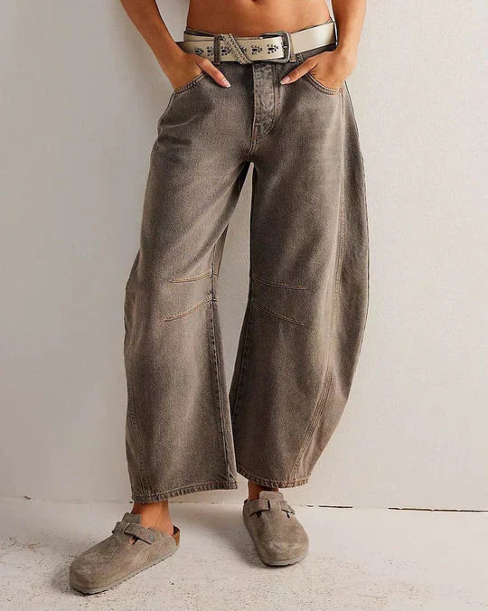 Deslumbra | Vaqueros de mujer de talle medio y forma cilíndrica