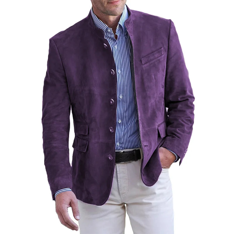 Out-Shine | Classic men's leather jacket with button closure