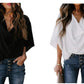 Out-Shine | Chiffon shirt with V neckline