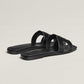 Out-Shine | Black luxury sandals with ergonomic grip