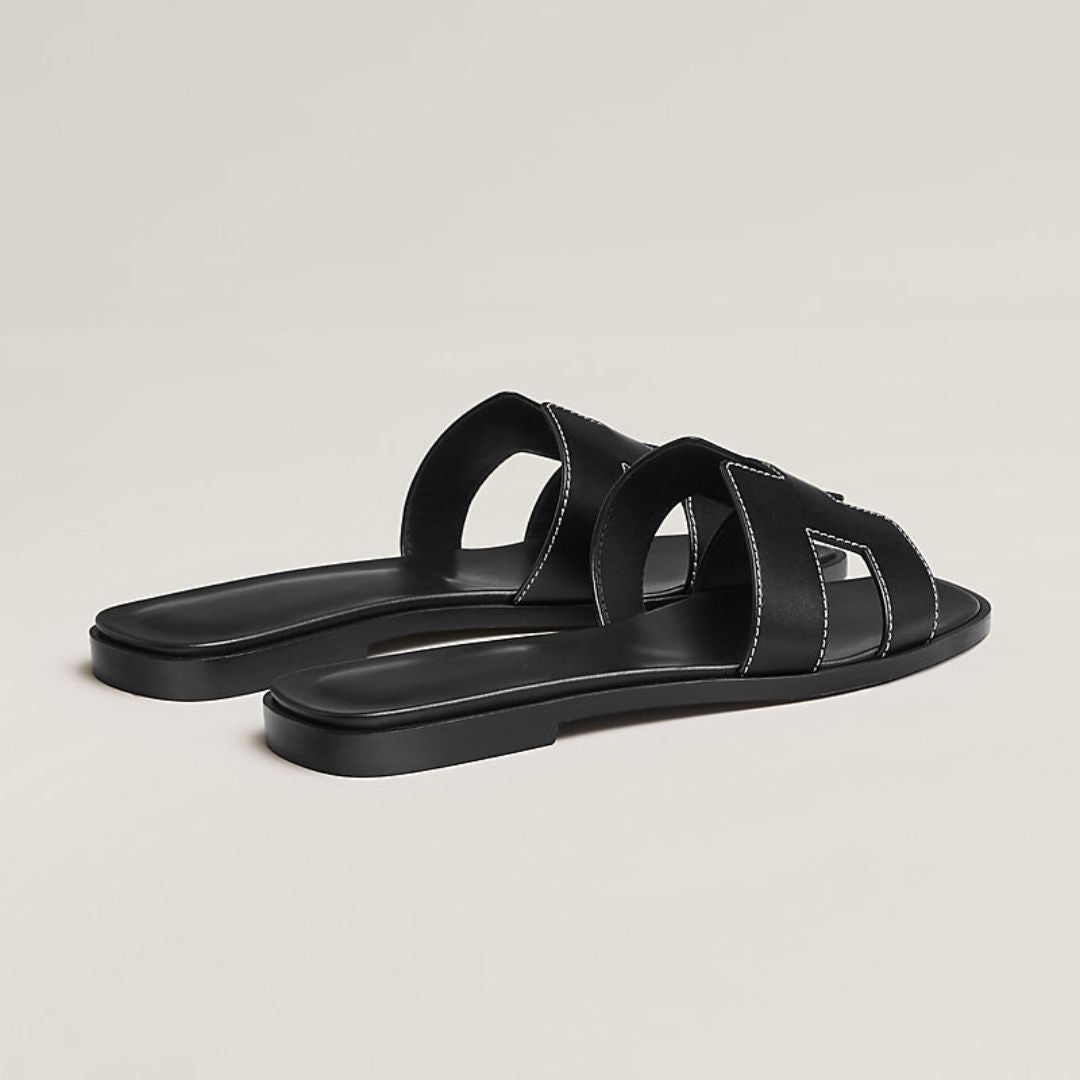 Out-Shine | Black luxury sandals with ergonomic grip