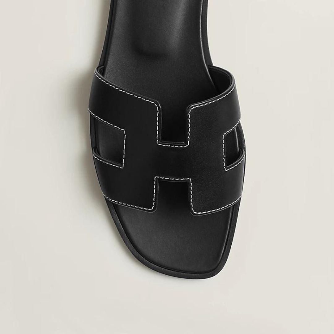 Out-Shine | Black luxury sandals with ergonomic grip