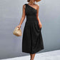 Out-Shine | Asymmetrical One Shoulder Smocked Waist Midi Dress