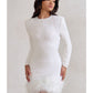 Out-Shine | Berry Sequin Feather Hem Mini Dress