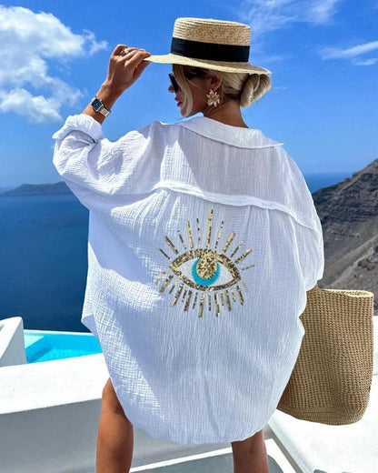 Out-Shine | Casual Sequin Beaded Shirt