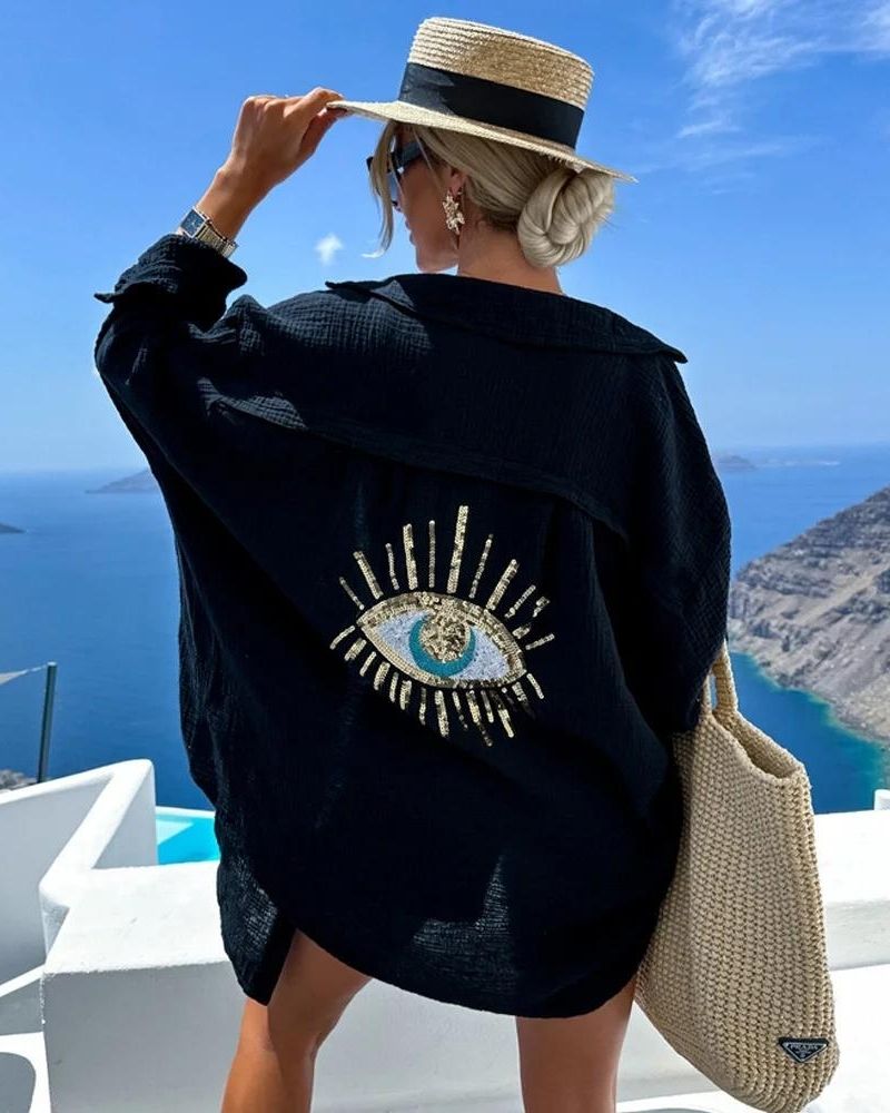 Out-Shine | Casual Sequin Beaded Shirt