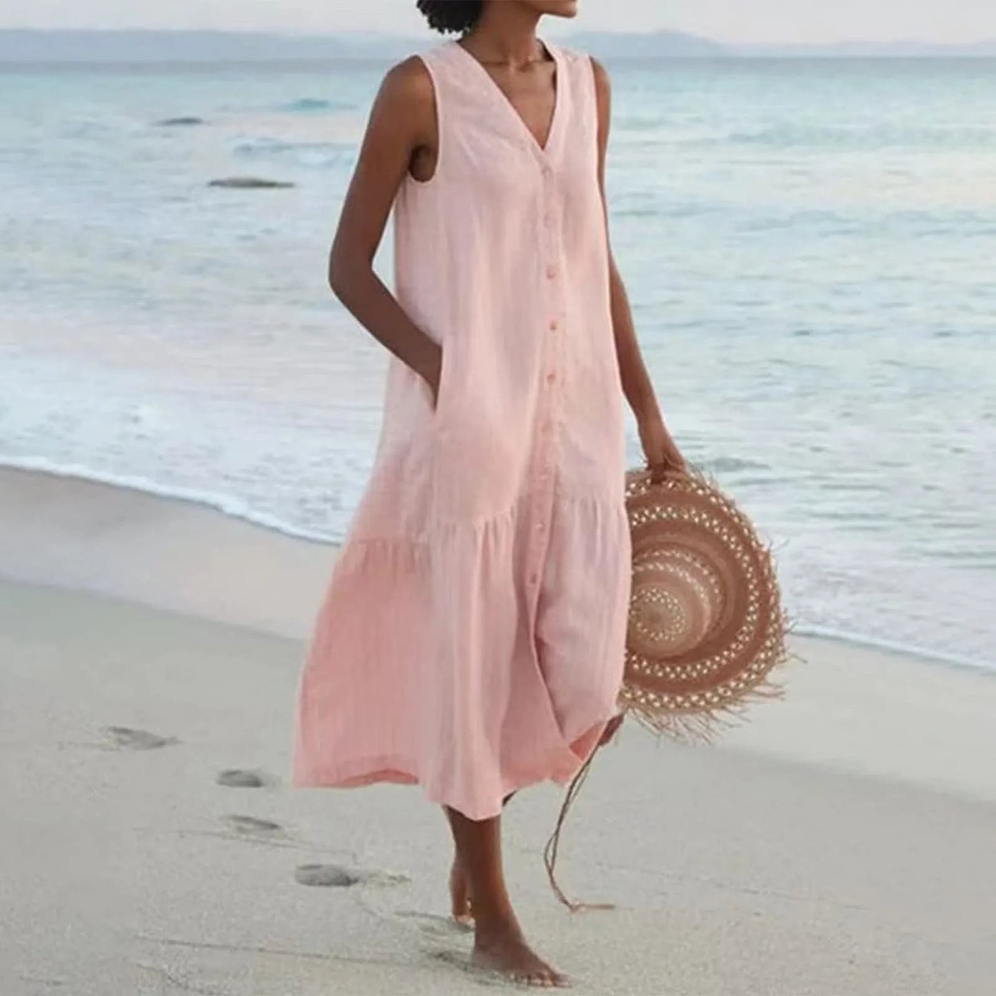 Out-Shine | Women's Comfortable Beach Dress Pastel