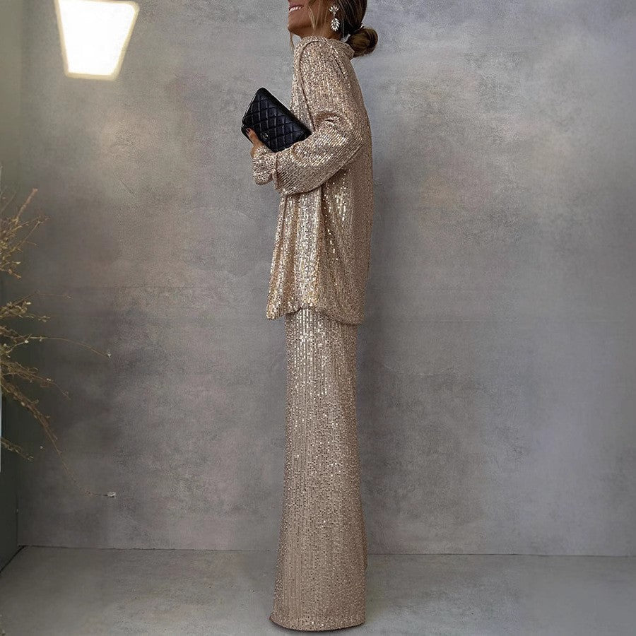 Out-Shine | Trendy Design - High-Waist Sequin Suit