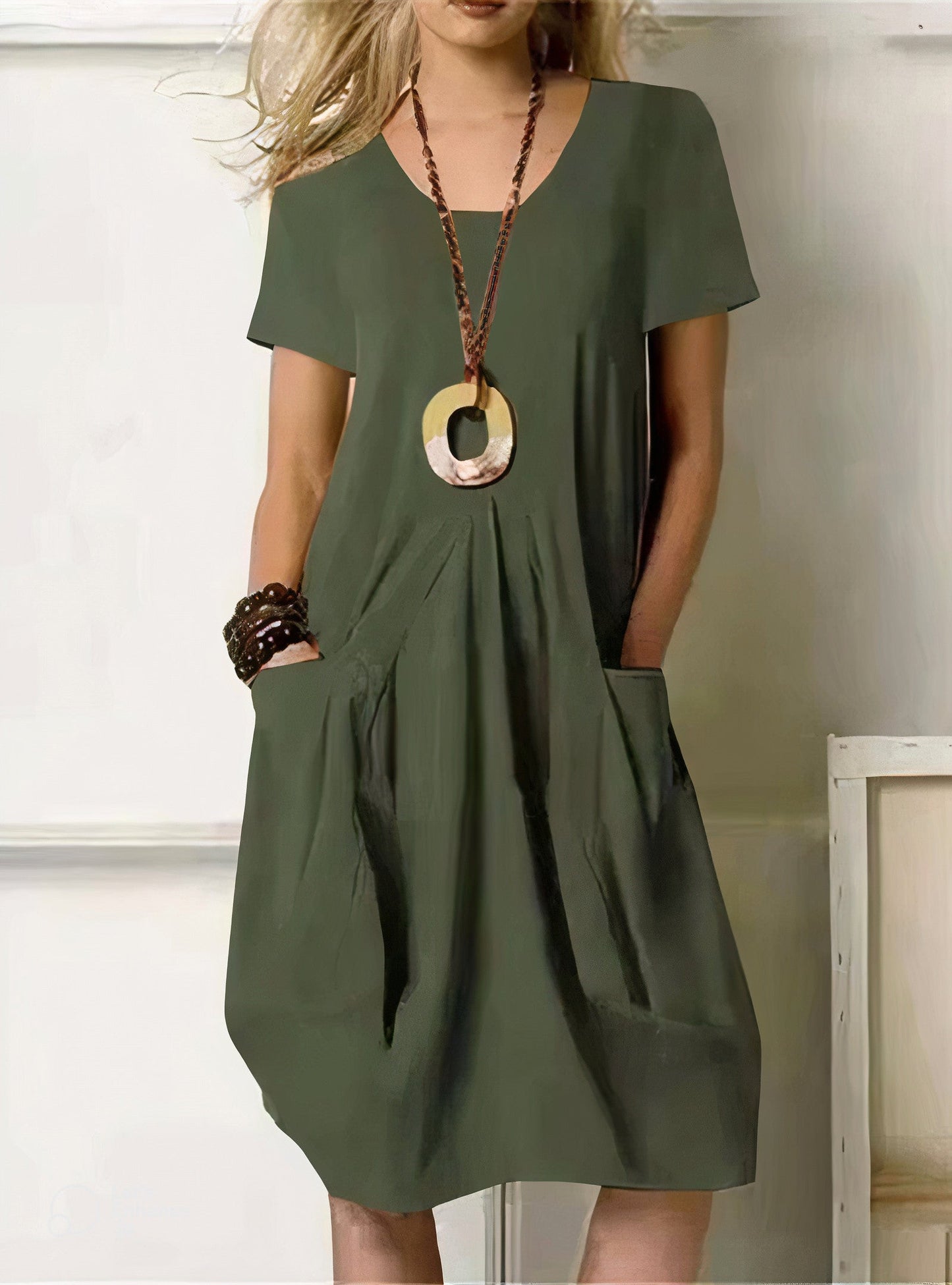 Out-Shine | Belly covering midi dress with pockets