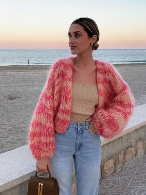 Out-Shine | Striped Open Front Knit Cardigan