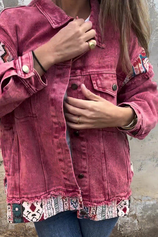 Out-Shine | Patchwork Loose Pocket Denim Jacket