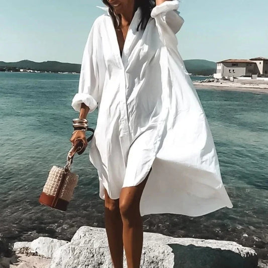 Out-Shine | Fashionable Flowing Shirt Dress For Women