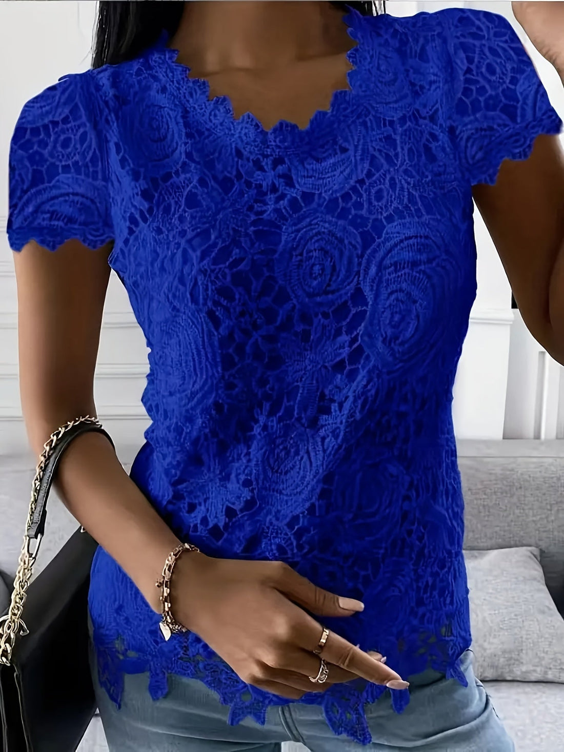 Out-Shine | Short - Sleeved Lace Top
