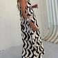 Out-Shine | Black - Beige Stripes, Long Dress