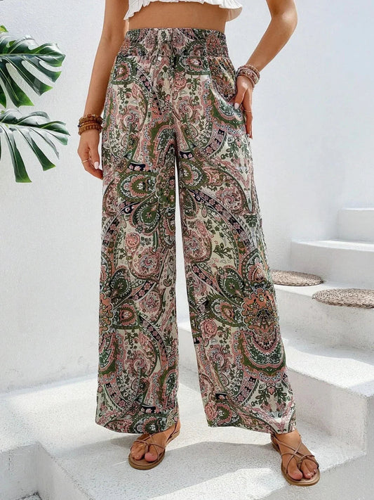 Out-Shine | Women's Art Print Pants High Waist