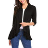 Out-Shine | Solid Color Cardigan with Wavy Hem