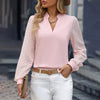 Out-Shine | Elegant Chiffon Top with V Neck for Women