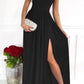 Out-Shine | Black Evening Dress With One Shoulder Wear Of Novella