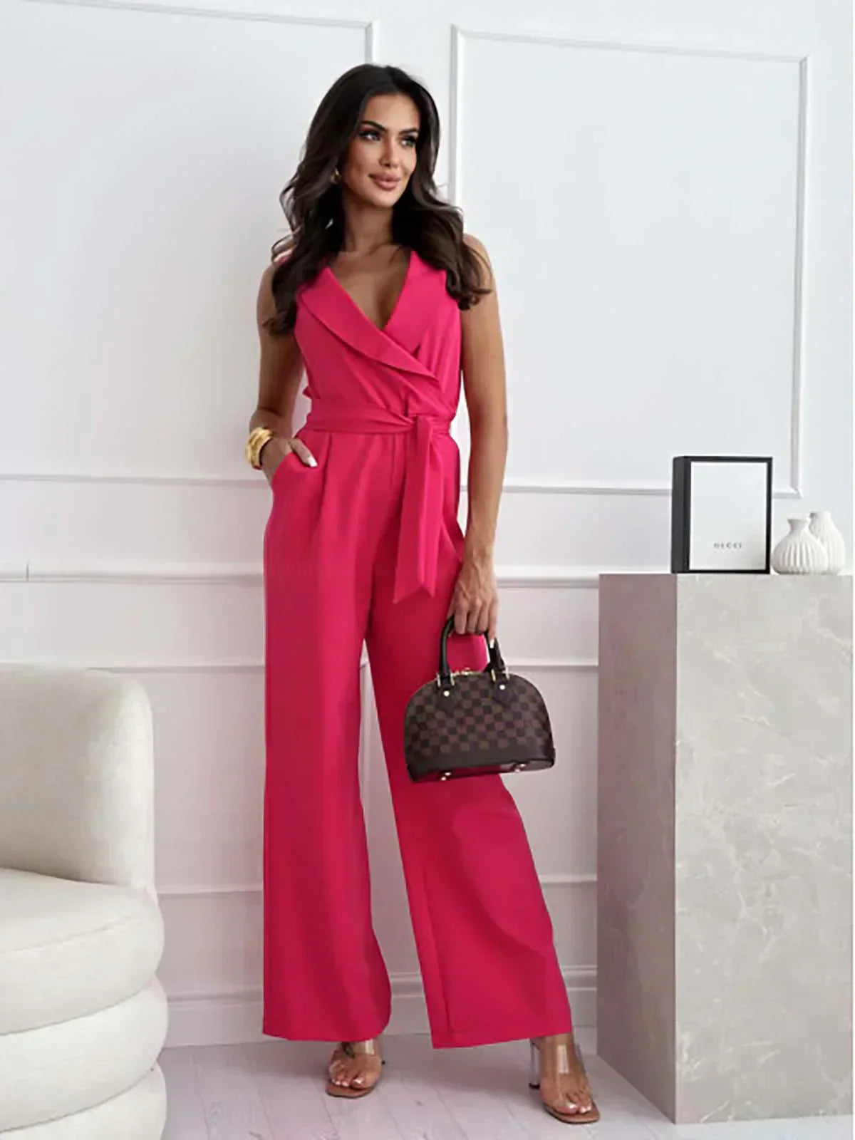 Out-Shine | Jumpsuit With V-Neck And Belt