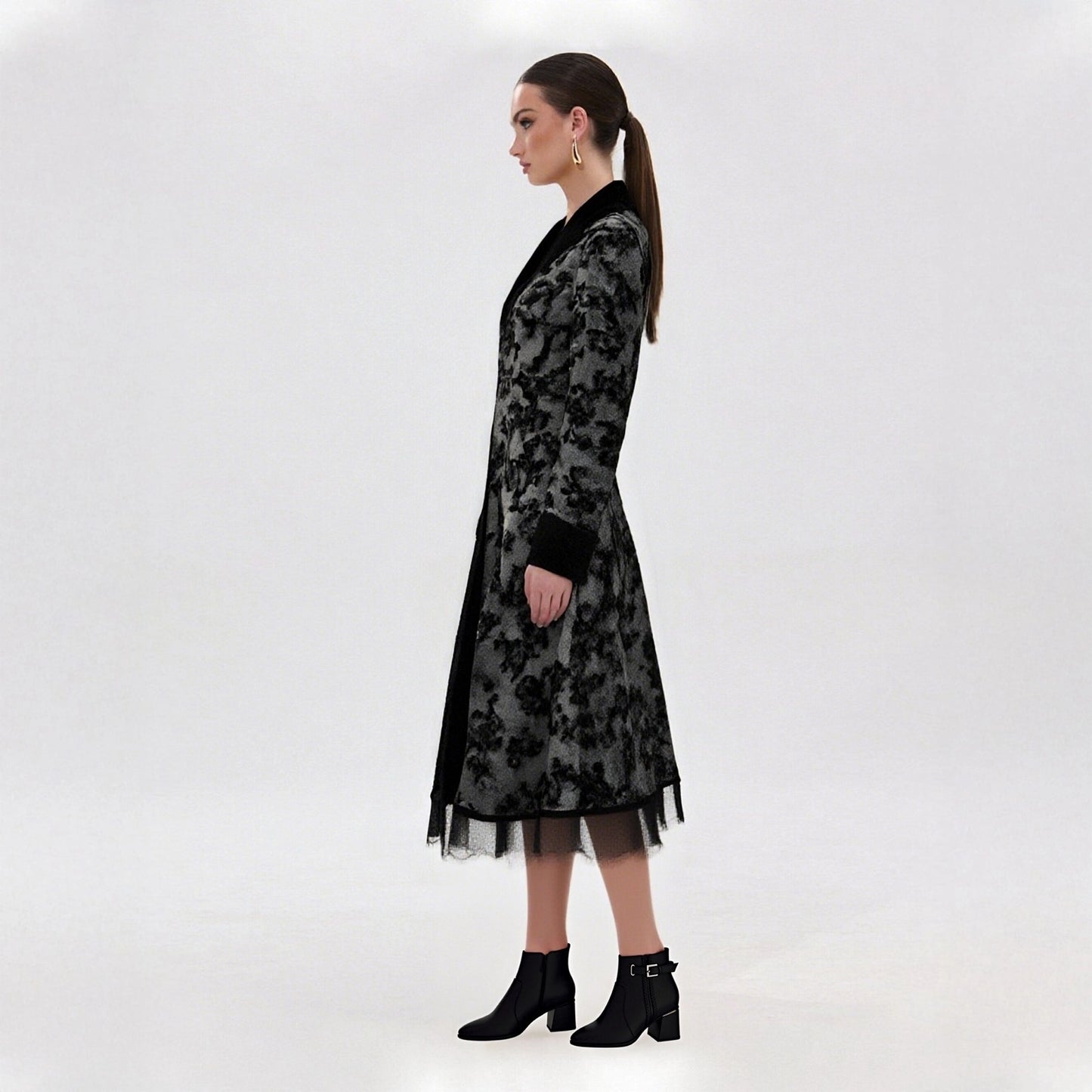 Out-Shine | Autumn Winter Lace Deployment Retro Long Trench Coat