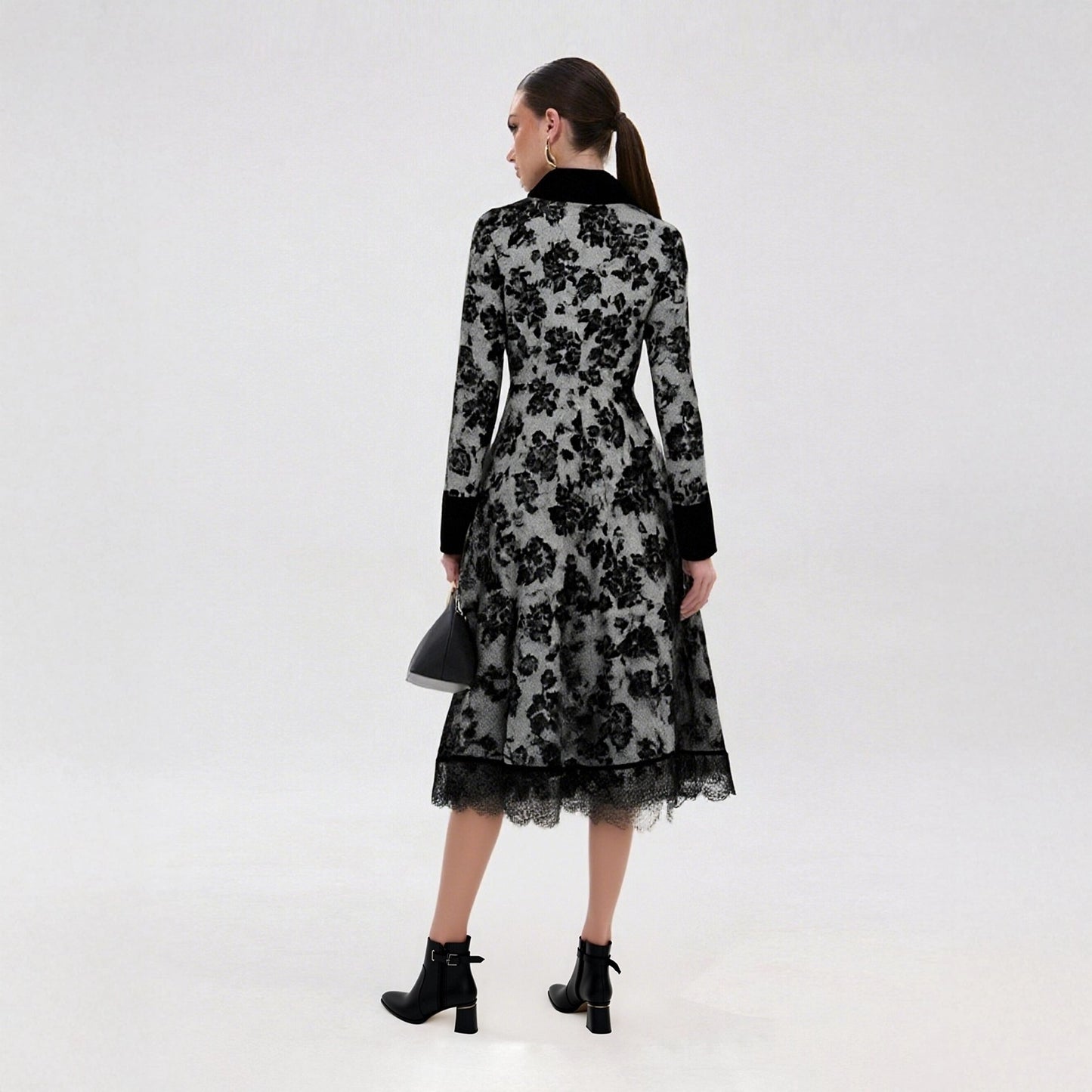 Out-Shine | Autumn Winter Lace Deployment Retro Long Trench Coat