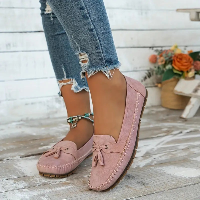 Out-Shine | Classic suede loafer with tassel detail for women