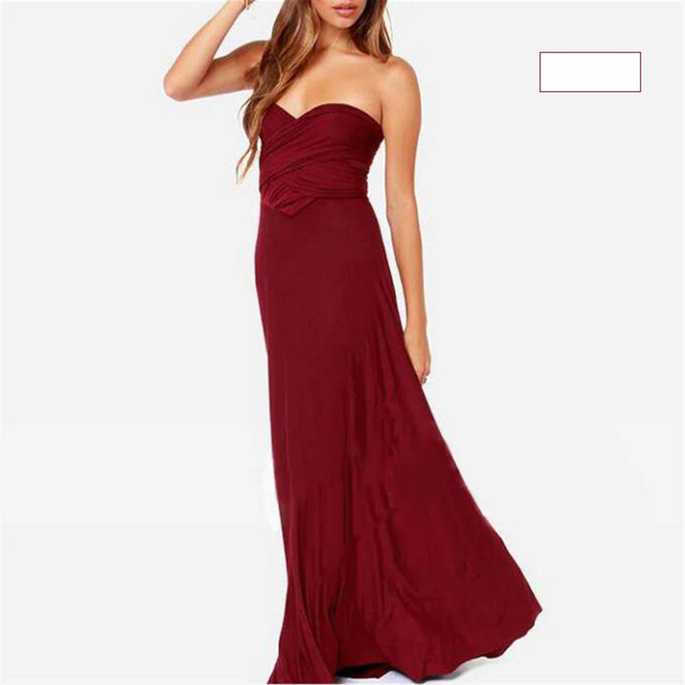 Deslumbra | Vestido maxi bohemio convertible multiusos para mujer 