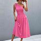 Out-Shine | Asymmetrical One Shoulder Smocked Waist Midi Dress